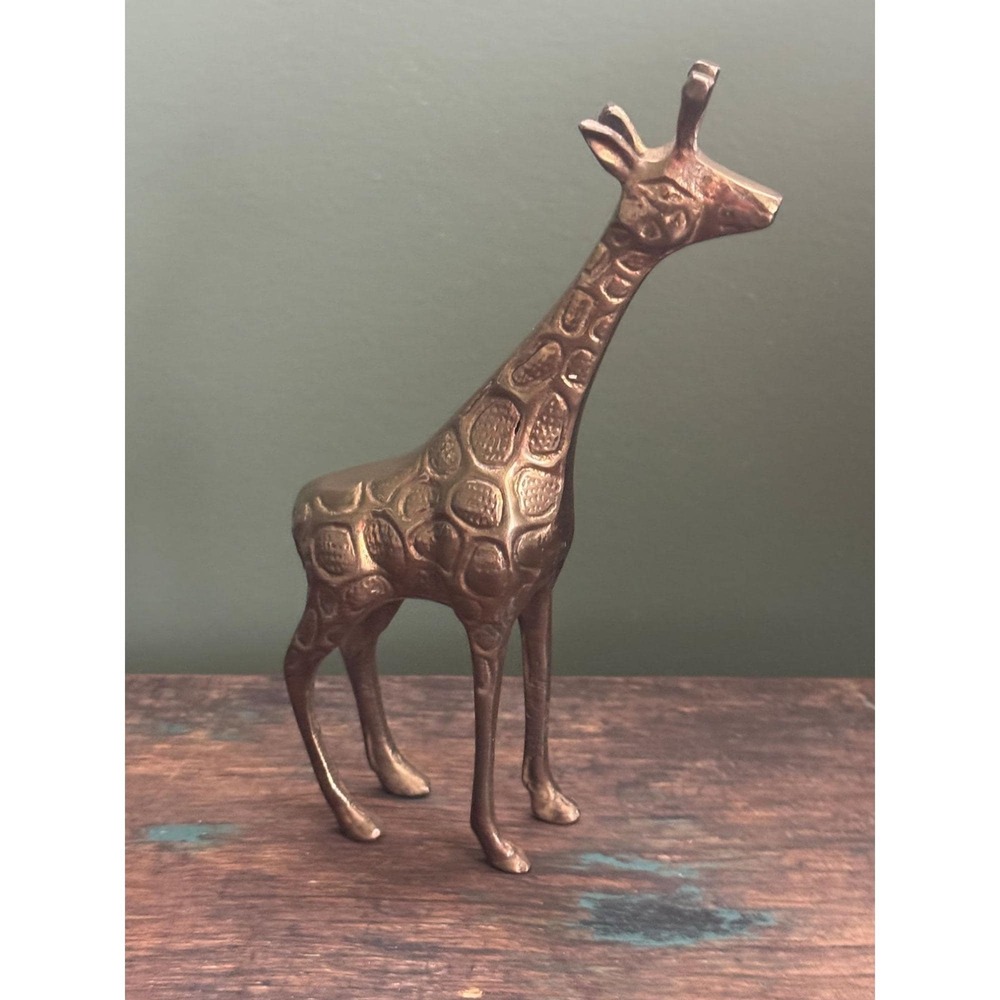 Vintage Brass Giraffe Figure